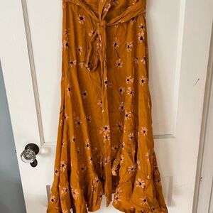 Mustard High Low Wrap Skirt